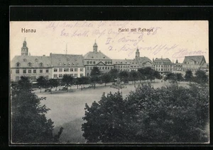 Hanau, Ansichtskarte, Markt mit Rathaus 1916 - Picture 1 of 2