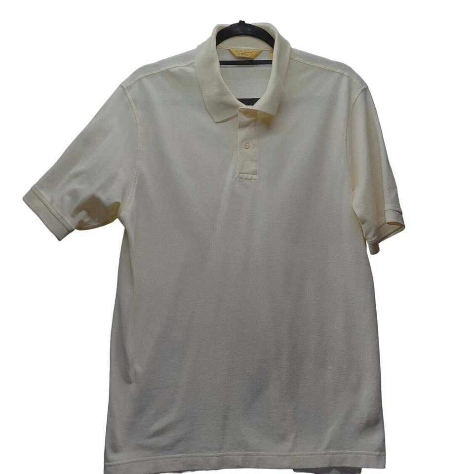 Polo Roundtree & York Gold Label para hombre con cáscara de huevo talla mediana 100 % algodón Foto 1 de 4
