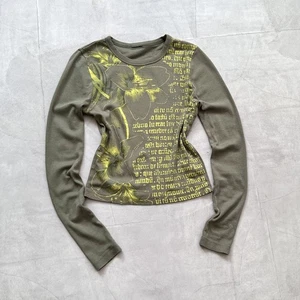 T-shirt manica lunga carina floreale isterica stile glamour Y2K atmosfera poliziotto copine - Foto 1 di 9