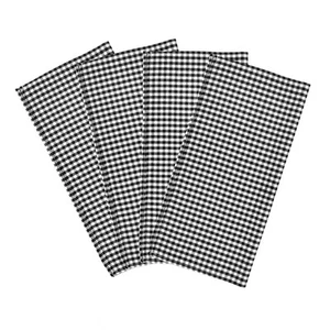 Gingham Check Yarn Dyed Napkin 4-Pack, 18" x 18", Off-White & Black - Picture 1 of 8