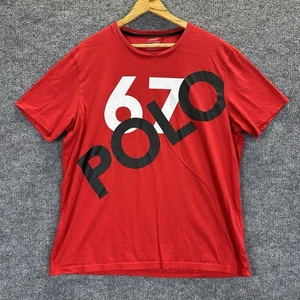 Polo Ralph Lauren T-shirt Men’s XL Red Short Sleeve Logo Spell Out Crew Neck - Picture 1 of 9