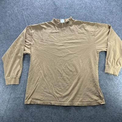 Camisa Reebok Para Hombre Grande Bronceada Cuello Simulado Manga Larga Algodón Logo Informal Foto 1 de 4