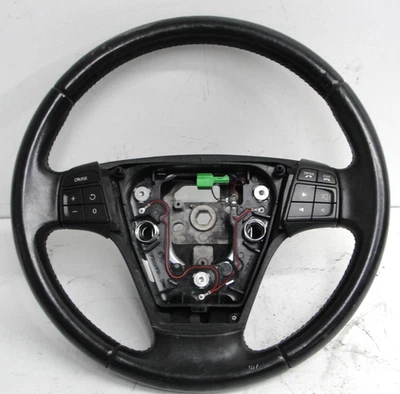 Volvo V50 S40 C30 C70 black leather STEERING WHEEL cruise radio buttons OE 05-13 - Image 1 of 4