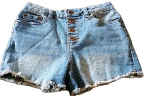 Girls Lucky Brand Shorts Cutoff Med. Wash Sz 12 Brand 4 Button Closure🍀 - Picture 1 of 7