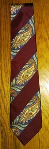 KUPPENHEIMER VINTAGE 80'S BURGANDY FLORAL PAISLEY PREMIER EDITION MENS TIE - Picture 1 of 2