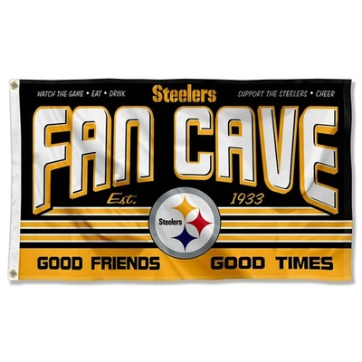 3x5 Foot Pittsburgh Steelers Fan Cave Flag Large Banner - Image 1 of 4