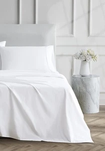 Luxury Cotton 400 Thread Count Ultimate Cotton Percale 4-Piece Sheet Set, Ful... - Picture 1 of 9