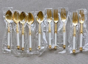 10 Piece gold fork and spoon set Marked JAPAN Brand New  - Picture 1 of 8