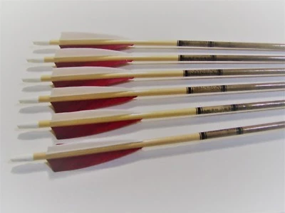 6 MATCHED WOOD ARROWS  31"  - Image 1 of 2