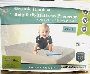Ruili Organic Bamboo Baby Crib Mattress Protector - Picture 1 of 2