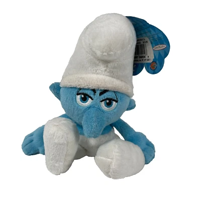 THE SMURFS Jakks Pacific GROUCHY 8" Bolsa de Frijoles Peluche 2013 con Etiquetas Juguete de Peluche Foto 1 de 4