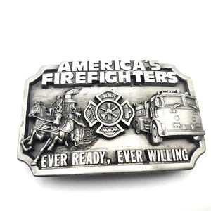 Siskiyou VGT 1983 America's Firefighters Ever Ready Willing Belt Buckle - Picture 1 of 2