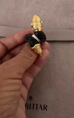 Anillo Serpiente Lucita Acolchado Negro ALEXIS BITTAR 100% Auténtico $245 Foto 1 de 4