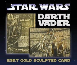 Tarjeta de oro de 23 quilates de Star Wars Darth Vader esculpida casi nueva-como nueva edición limitada #/10.000 - Imagen 1 de 1