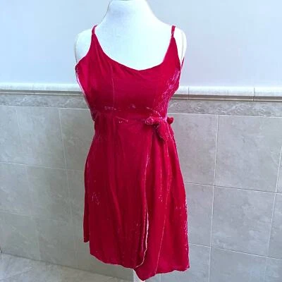 Mini vestido vintage de terciopelo triturado rosa hecho a mano imitación abrigo años 40 XXS San Valentín Foto 1 de 4