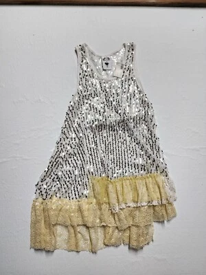 Blusa Nuvula Wear Your Imagination lantejoulas e renda branca e creme tamanho XS item 445 - Imagem 1 de 4