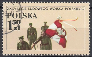 Polen gestempelt Armee Soldat Militär Weltkrieg Krieg Fahne Flagge Wappen / 757 - Bild 1 von 1