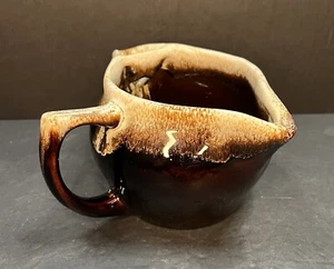 Pfaltzgraff Gourmet Brown Drip Glaze Pottery Gravy Boat Double Spout USA Vintage - Picture 1 of 8