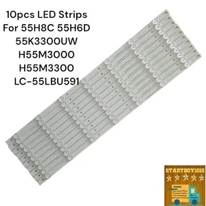 Hisense 10pcs Strips For 55H8C 55H6D 55K3300UW H55M3000 H55M3300 LC-55LBU591 - Picture 1 of 8