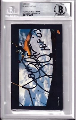 Tarjeta Nike de los Packers 1985 autografiada firmada por James Lofton BAS 10 BGS Foto 1 de 2