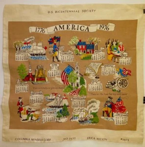 CALENDARIO CREWEL BORDADO DE LA SOCIEDAD BICENTENARIA DE ESTADOS UNIDOS ERICA WILSON - Imagen 1 de 11