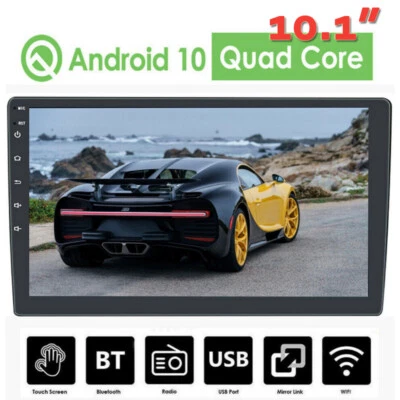 10.1" Android 11 Car Stereo Radio Quad Core GPS Navi MP5 Player Double 2Din WiFi - Image 1 of 4