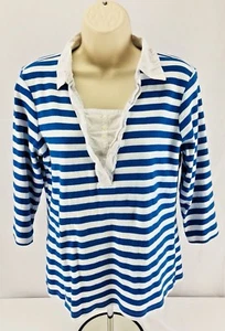 Top para mujer Kim Rogers a rayas con cuello en V talla L - Imagen 1 de 6