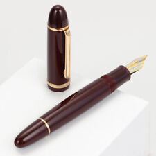 JinHao X159 Penna stilografica in acrilico, nero, metallo, clip oro, molla F 0,5 mm