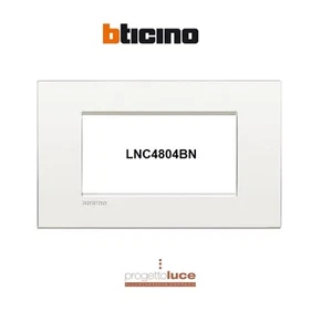 BTICINO LIVING LIGHT AIR placca 4 moduli bianco puro LNC4804BN - Foto 1 di 1