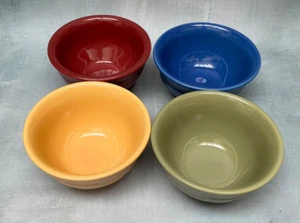 4 Longaberger Woven Traditions Dessertschalen vier Farben Top! 4,25" - Bild 1 von 3
