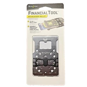 Nite Ize Financial Tool Stainless Steel 10-IN-1 Multi Tool RFID Blocking Wallet - Picture 1 of 2