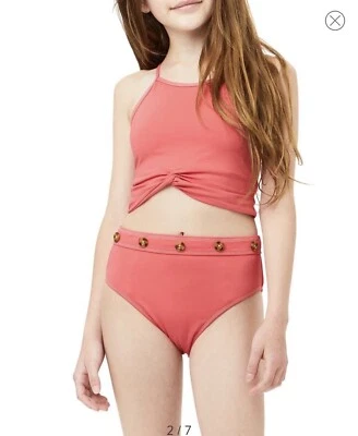 Traje de baño Tankini de dos piezas rosa oscuro talla 16 UPF 50+ $54 Habitual Girl Youth Foto 1 de 4