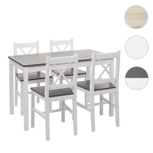 Esszimmer-Set HWC-F77, Sitzgruppe Esszimmergruppe, Massiv-Holz Landhaus 110cm - Bild 1 von 15