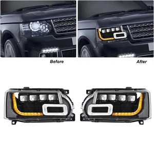 Pair 2018+ Facelift Headlight Assembly For Range Rover Vogue L322 10-12 Headlamp - Picture 1 of 8