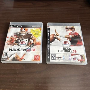 Lot 2 Sony PlayStation 3 PS3 Madden 12 NCAA Football 09 Video Games - Picture 1 of 12