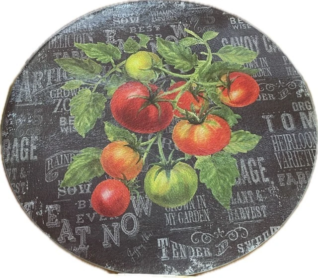 CounterArt "Tomatoes" 4mm Heat Tolerant Glass Lazy Susan Turntable 13" Diameter - Image 1 of 1