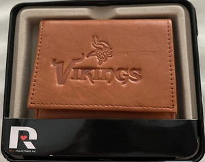 MINNESOTA VIKINGS NFL geprägte dreifach faltbare Lederbrieftasche mit Zinnetui - Bild 1 von 5
