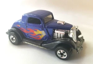 Hot Wheels 1979 3-Window Coupe Hot Rod Blue Metal Flake Side Flames Malaysia Vintage - Bild 1 von 8