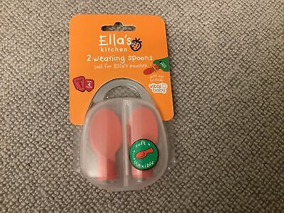 Ella’s Kitchen Weaning Spoons X2  With Travel Case - New! • 3.80£