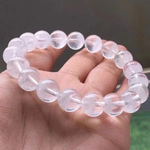 Natural white   Phantom Quartz Crystal Round Beads  Bracelet  10.5mm - Bild 1 von 8