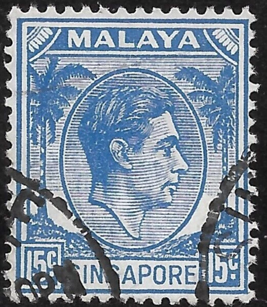 1948 SINGAPORE King GEORGE VI Sc#11 USED Cd SINGAPORE   VF - Image 1 of 1