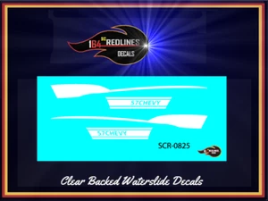 1/64 Redline '57 Chevy' WHITE Custom Decal SCR-0825 - Picture 1 of 2