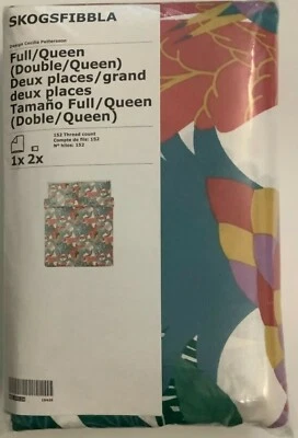 New IKEA SKOGSFIBBLA Full/Queen Duvet cover and 2 pillowcases, multicolor 152 TC - Image 1 of 3