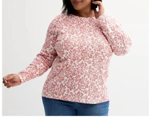 Croft & Barrow ÜBERGRÖSSE ESSENTIAL LANGARMSHIRT MIT RUNDHALSAUSSCHNITT DAMEN PINK 3X - Bild 1 von 1