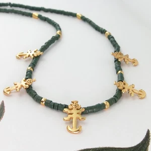 24k GP Pre-Columbian Jaguar Charms Necklace | Across The Puddle - Picture 1 of 1