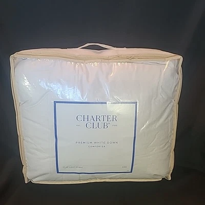 Charter Club Premium White Down Comforter Light Weight White KING $380 Retail - Image 1 of 4