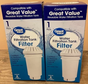 Factory Sealed Great Value Water Filtration Tank Filter Set Of (2) NEW - Picture 1 of 3