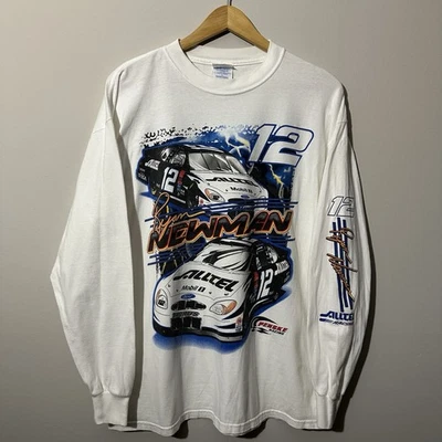 Camiseta De Colección Ryan Newman NASCAR Manga Larga Para Hombre Talla XL Blanca Foto 1 de 4