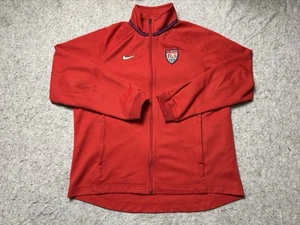 Vintage Nike US Soccer Jacket Youth Large Red Full Zip USMNT Warm Up Sweatshirt - Picture 1 of 8