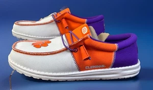HERREN 10 NEU HeyDude Wally Tri Clemson Tigers orange lila weiß Hey Dude Schuhe - Bild 1 von 14